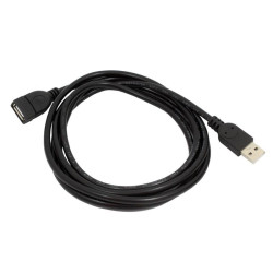 Przedłużacz kabla USB-A 2.0 męski-żeński 2m - czarny przewód przedłużający port USB