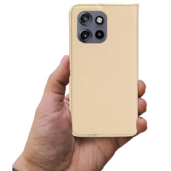 Etui Smart Magnet na telefon motorola edge 50 neo 5G XT2409-1 / 60 neo 5G XT2509-1 / thinkphone 25 5G XT2409-6 złote
