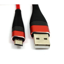 Kabel USB A USB-A - Micro USB microUSB 1m czerwony przewód wspierający szybkie ładowanie - nylon HQ