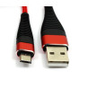 Kabel USB A USB-A - Micro USB microUSB 1m czerwony przewód wspierający szybkie ładowanie - nylon HQ