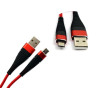 Kabel USB A USB-A - Micro USB microUSB 1m czerwony przewód wspierający szybkie ładowanie - nylon HQ