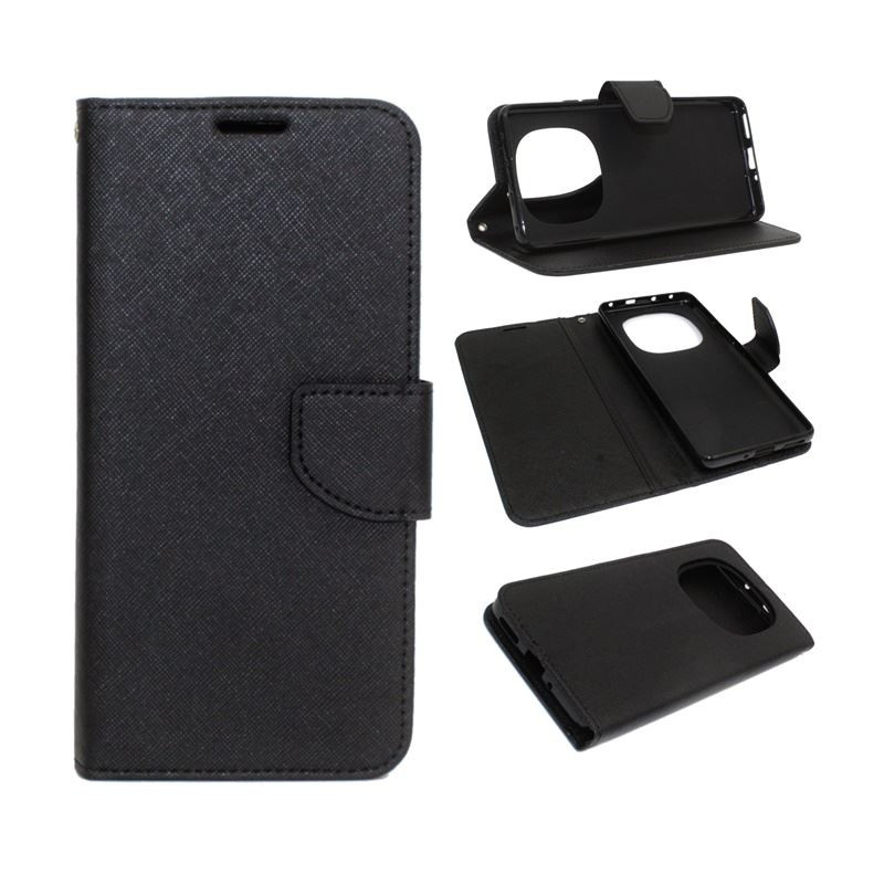 Etui Fancy Diary na telefon Xiaomi Redmi Note 14 Pro 5G 24090RA29G / 14 Pro+ 5G 24115RA8EG / POCO X7 5G czarne