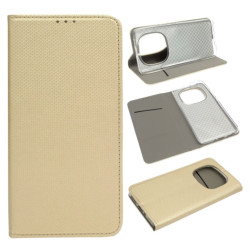 Etui Smart Magnet na telefon Xiaomi Redmi Note 14 Pro 5G 24090RA29G / 14 Pro Plus Pro+ 5G 24115RA8EG / POCO X7 5G złote