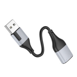 Adapter przejściówka audio 2 x jack 3,5mm na USB A USB-A Borofone BV19 15cm czarny