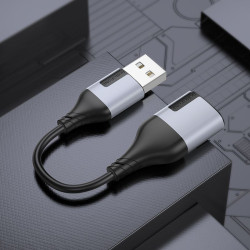 Adapter przejściówka audio 2 x jack 3,5mm na USB A USB-A Borofone BV19 15cm czarny