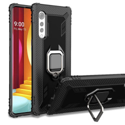 ETUI PANCERNE RING CARBON na telefon LG Velvet 5G LMG900N czarne