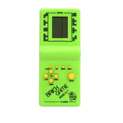 Konsola retro przenośna z 12 grami Tetris - mini elektroniczna zabawa dla dzieci zielona
