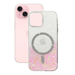 Etui MagSafe Glitter na telefon Apple iPhone 15 A3090 różowe