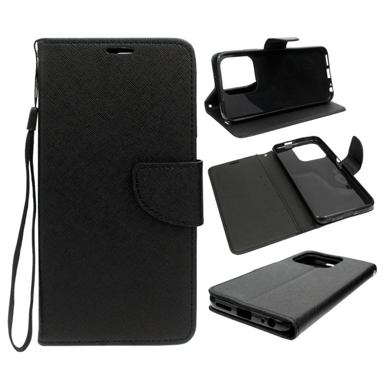 Etui Fancy Diary na telefon Infinix Hot 50i 4G X6531 / Smart 9 4G X6532 / Smart 9 HD 4G X6532C czarne