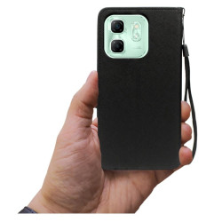 Etui Fancy Diary na telefon Infinix Hot 50i 4G X6531 / Smart 9 4G X6532 / Smart 9 HD 4G X6532C czarne