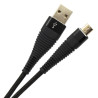 Kabel USB micro USB - USB 1.2m czarny nylonowy przewód do szybkiego ładowania i transmisji danych