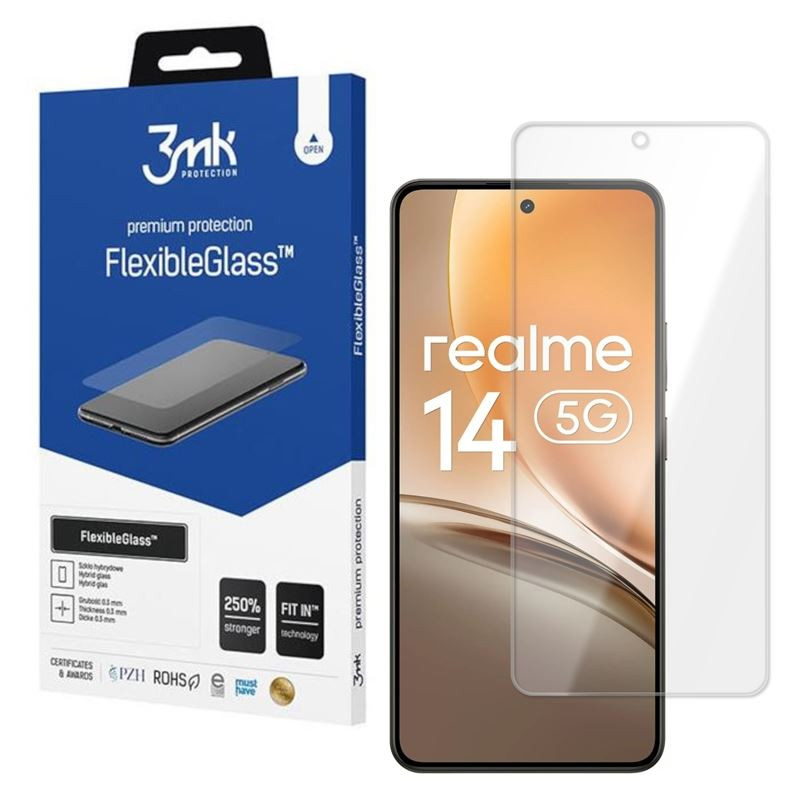 3MK FLEXIBLE GLASS szkło hybrydowe na telefon Realme 14 5G RMX5070 / 14T 5G RMX5078