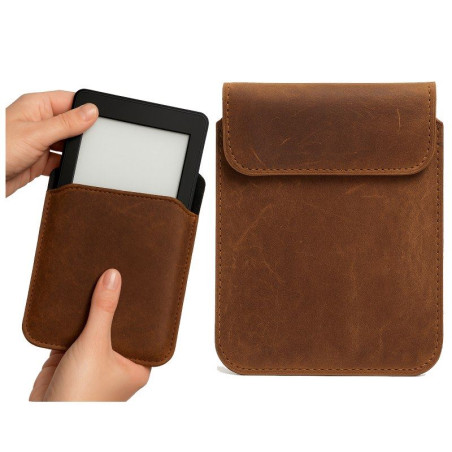 Etui skóra pionowe z klapką na czytnik e-booków Amazon Kindle Paperwhite / inkBOOK Calypso+ 6" brązowe