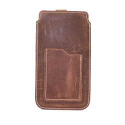 Etui Kieszonka skórzana CRAZY XXL na telefon Samsung Galaxy S24 Ultra S928 brązowe