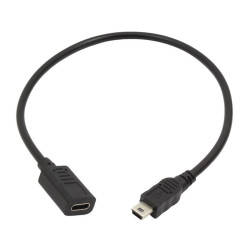 Adapter Przejściówka z USB C Typ-C USB-C na mini USB 30cm czarny