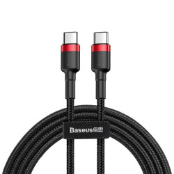 Kabel PD Power Delivery USB-C - USB-C BASEUS 60W 20V 3A przewód do szybkiego ładowania 1m czarny