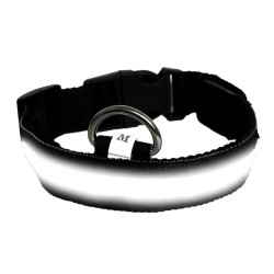 Obroża LED czarna S 34-42cm - widoczność po zmroku