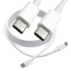 Kabel PD USB-C - USB-C QC Quick Charge 3.0 2m biały przewód wspierający szybkie ładowanie