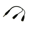 Adapter audio jack 3.5mm męski na 2 gniazda żeńskie - przejściówka rozgałęziająca kabel AUX 21cm