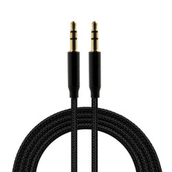 Kabel audio AUX 3.5mm 1m nylonowy - wysyłka 24h