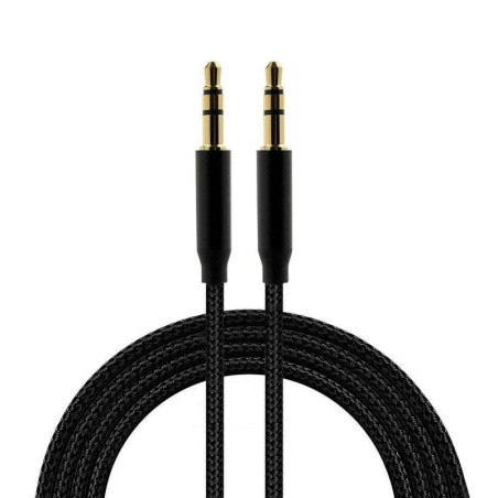 Kabel audio AUX 3.5mm 1m nylonowy - wysyłka 24h