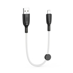 Kabel USB - LIGHTNING / iPhone 25cm krótki przewód do powerbanka 6A NB247 biały