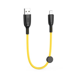 Kabel USB - LIGHTNING / iPhone 25cm krótki przewód do powerbanka 6A NB247 żółty
