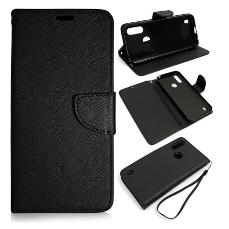 Etui Fancy Diary na telefon motorola moto e6s / e6i 2020 czarne