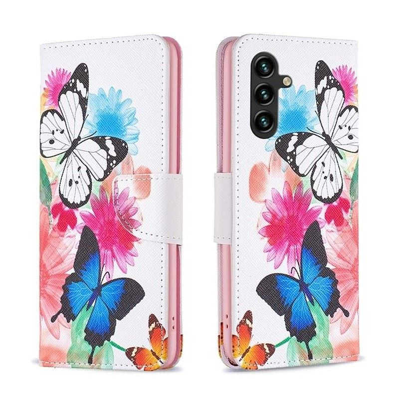 Etui Fancy Diary na telefon Samsung Galaxy A34 5G A346 motyle