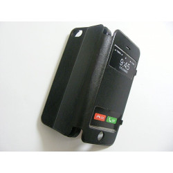 Etui Flip Case Window na telefon Apple iPhone 5 A1428 / 5S A1453 / SE A1723 czarne