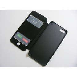 Etui Flip Case Window na telefon Apple iPhone 5 A1428 / 5S A1453 / SE A1723 czarne