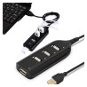 Hub USB 4 porty rozdzielacz z kablem 40cm czarny