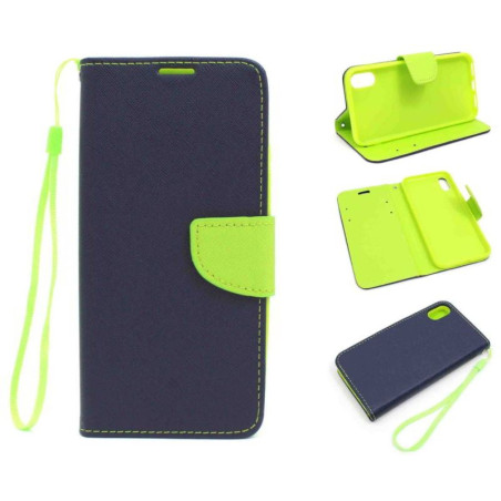 Etui Fancy Diary na telefon Apple iPhone X A1865 / Xs A1920 granatowe