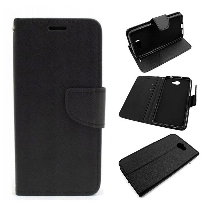 Etui Fancy Diary na telefon Huawei Y5II CUN-L21 / Y6 II Compact czarne