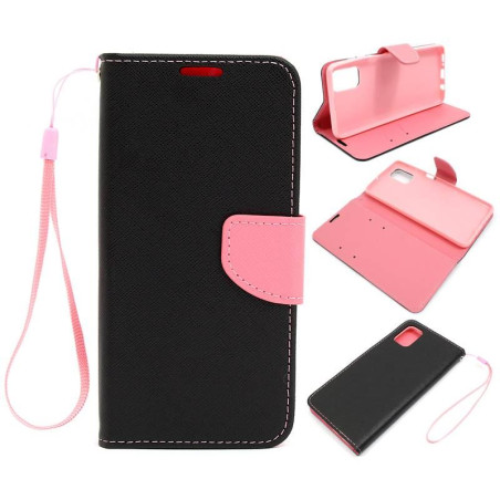 Etui Fancy Diary na telefon Samsung Galaxy M51 M515 czarno-różowe