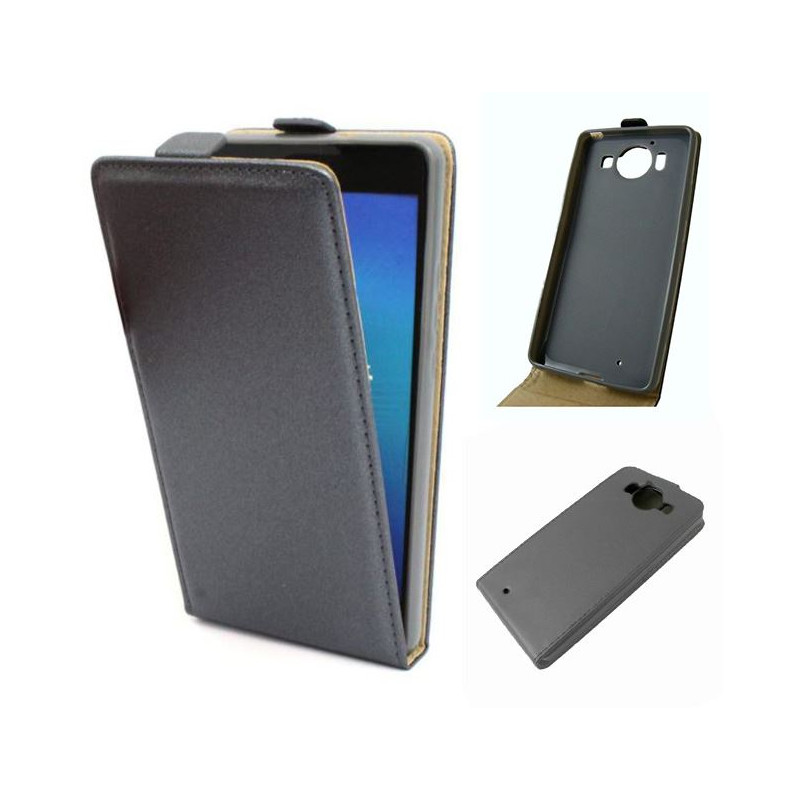 Etui pionowe z klapką SLIM FLEX na telefon Microsoft Lumia 950 grafitowe