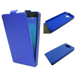 Etui pionowe z klapką SLIM FLEX na telefon Microsoft Lumia 950 szafirowe