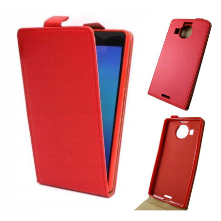Etui pionowe z klapką SLIM FLEX na telefon Microsoft Lumia 950XL czerwone