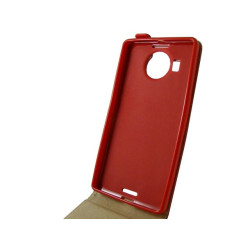 Etui pionowe z klapką SLIM FLEX na telefon Microsoft Lumia 950XL czerwone