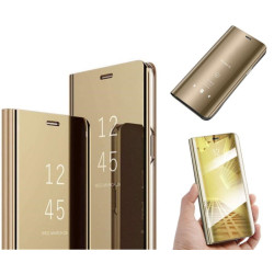 Etui Flip Clear VIEW do telefonu Huawei P40 Lite E ART-L29 złote