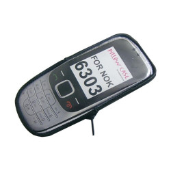 Etui satynowe na zamek Pillow Case na telefon Nokia 6303 6303i 6303 Classic czarne