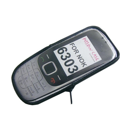 Etui satynowe na zamek Pillow Case na telefon Nokia 6303 6303i 6303 Classic czarne