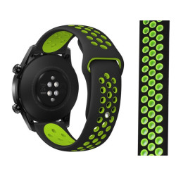 Pasek Silikonowy / Opaska do smartwatch Huawei Watch GT 2 42 mm czarno-limonkowy
