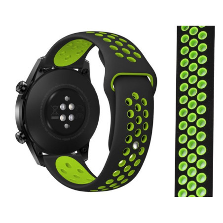 Pasek Silikonowy / Opaska do smartwatch Huawei Watch GT 2 42 mm czarno-limonkowy