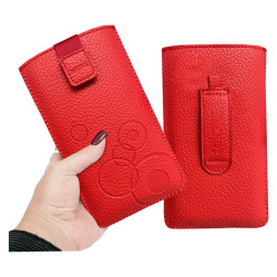 Etui kieszonka DEKO HQ rozmiar 16 wsuwka na telefon czerwony pokrowiec do paska na smycz