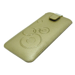 Etui kieszonka DEKO HQ rozmiar 13 wsuwka na telefon złoty pokrowiec do paska na smycz