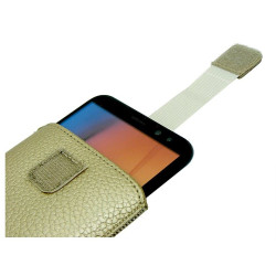 Etui kieszonka DEKO HQ rozmiar 13 wsuwka na telefon złoty pokrowiec do paska na smycz