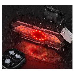 Lampka rowerowa LED na tył + pilot kierunkowskazy czarna