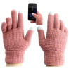 Rękawiczki zimowe dotykowe do telefonu podszewane uniwersalne różowe