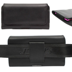 Etui Kabura skórzana CRAZY 3D L na telefon do paska czarna